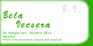 bela vecsera business card