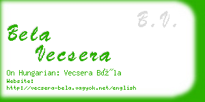 bela vecsera business card